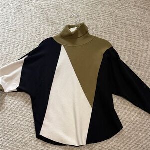 Colorblock Turtleneck Sweater